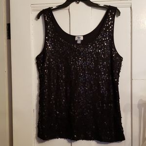 Sequin Black Tank Top